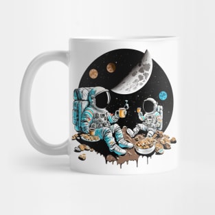 Astronauts Drinking Coffee on the Moon #2 Mug